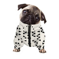 Black And White Geometric Pattern Print Dog Zip Up Jacket