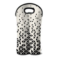 Black And White Geometric Pattern Print Double Neoprene Wine Tote