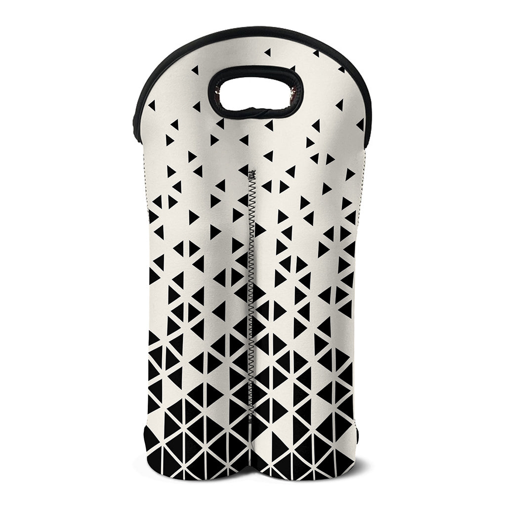 Black And White Geometric Pattern Print Double Neoprene Wine Tote
