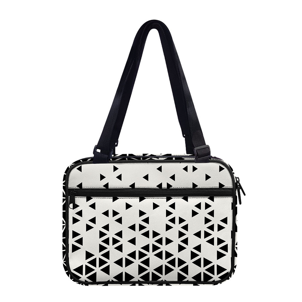 Black And White Geometric Pattern Print Double Strap Bible Bag