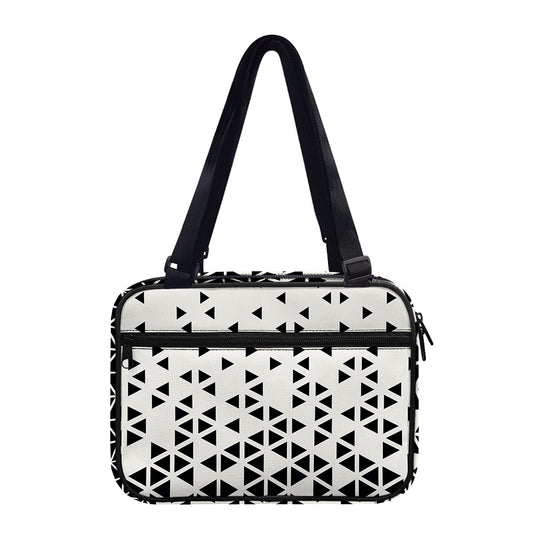 Black And White Geometric Pattern Print Double Strap Bible Bag