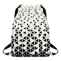 Black And White Geometric Pattern Print Drawstring Backpack