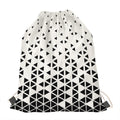 Black And White Geometric Pattern Print Drawstring Bag