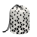 Black And White Geometric Pattern Print Drawstring Makeup Bag