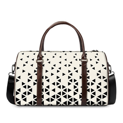 Black And White Geometric Pattern Print Duffle Bag