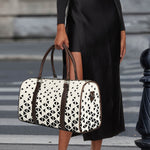 Black And White Geometric Pattern Print Duffle Bag
