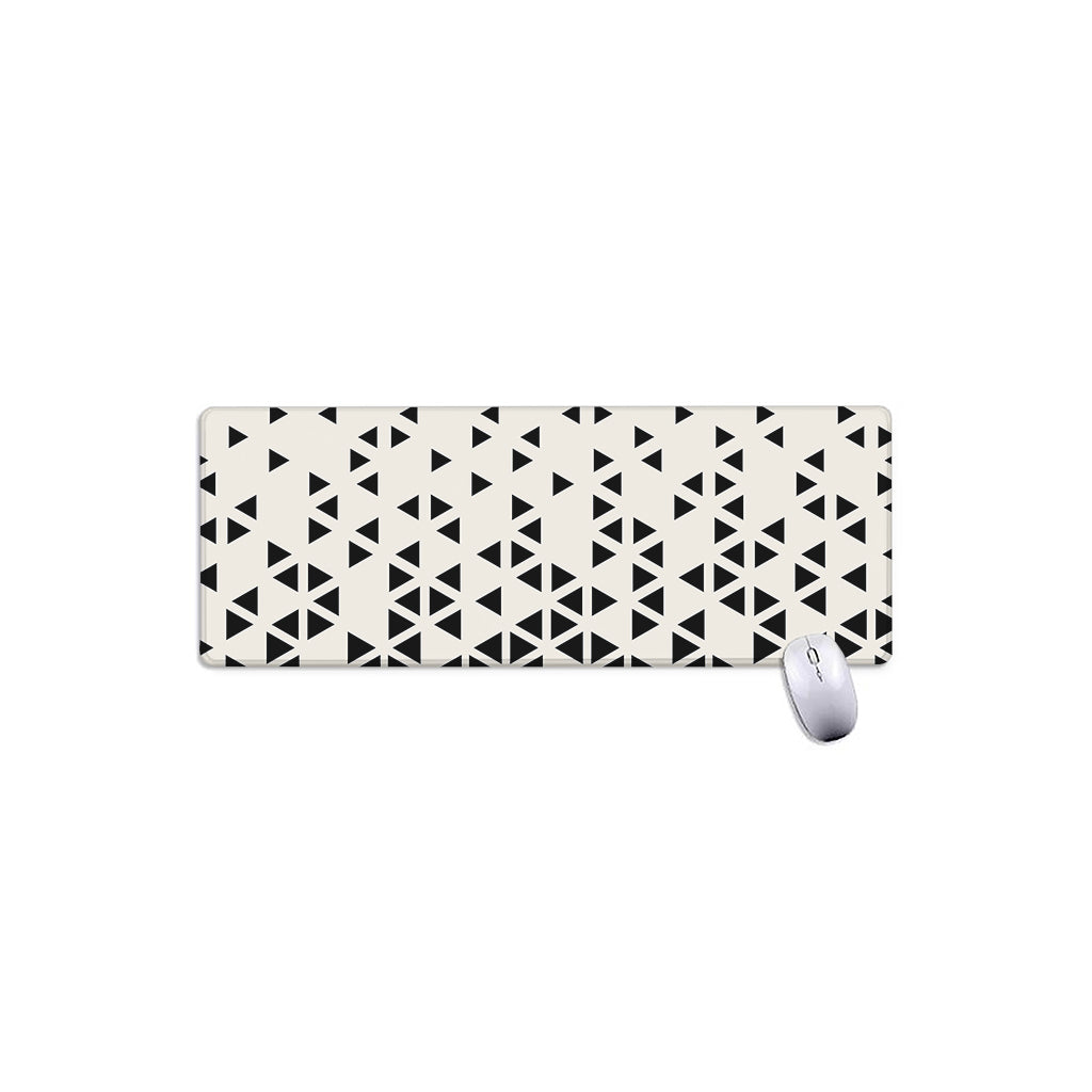 Black And White Geometric Pattern Print Extended Mouse Pad