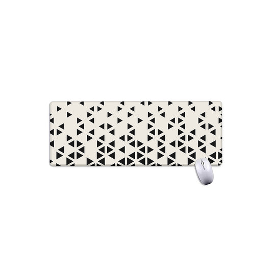 Black And White Geometric Pattern Print Extended Mouse Pad