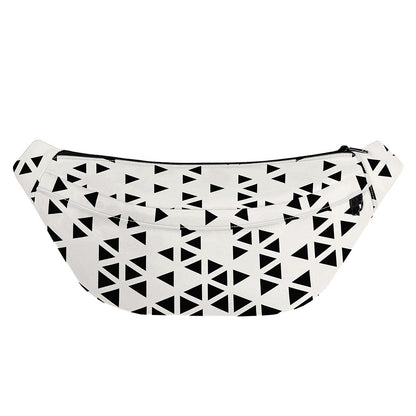 Black And White Geometric Pattern Print Fanny Pack