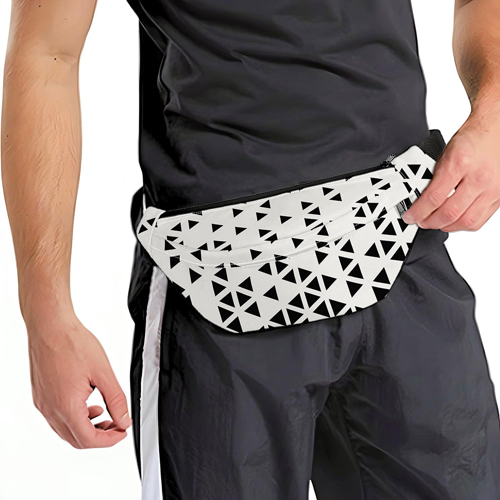 Black And White Geometric Pattern Print Fanny Pack