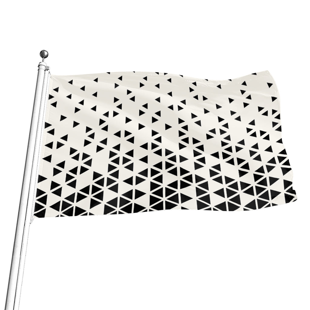 Black And White Geometric Pattern Print Flag