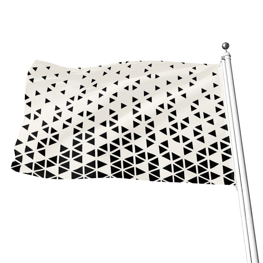 Black And White Geometric Pattern Print Flag
