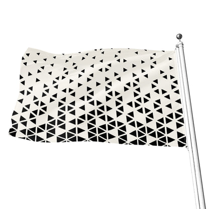 Black And White Geometric Pattern Print Flag
