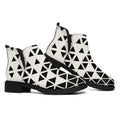 Black And White Geometric Pattern Print Flat Ankle Boots