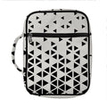 Black And White Geometric Pattern Print Front Pocket Bible Bag