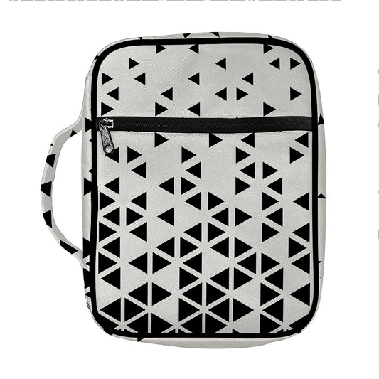 Black And White Geometric Pattern Print Front Pocket Bible Bag