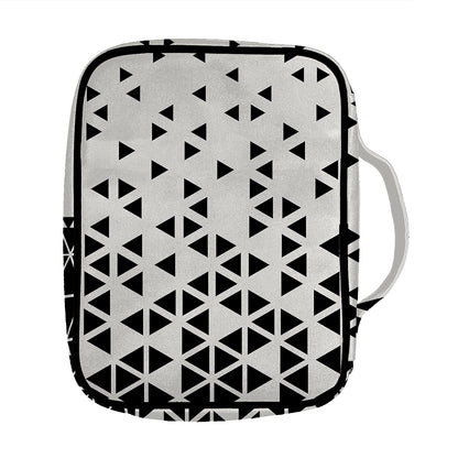 Black And White Geometric Pattern Print Front Pocket Bible Bag
