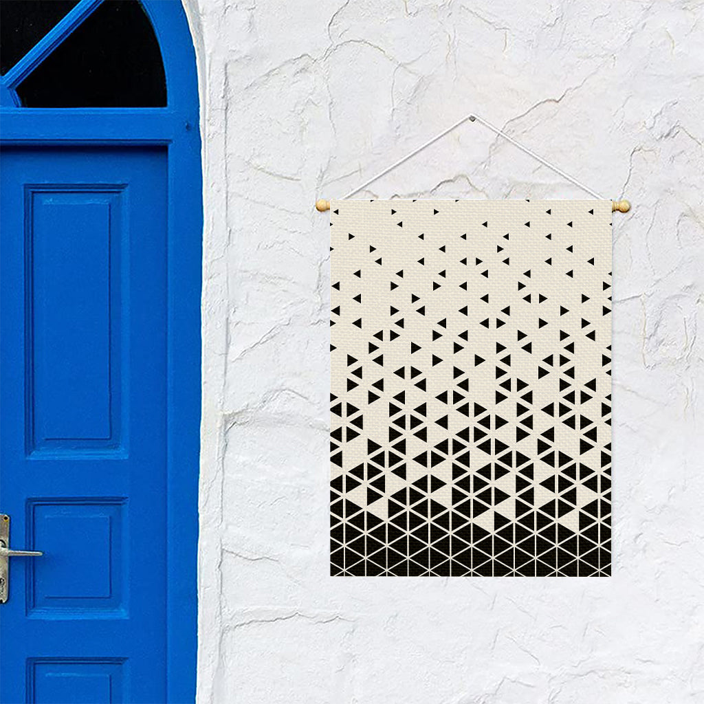 Black And White Geometric Pattern Print Garden Flag