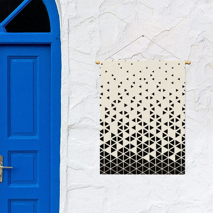 Black And White Geometric Pattern Print Garden Flag