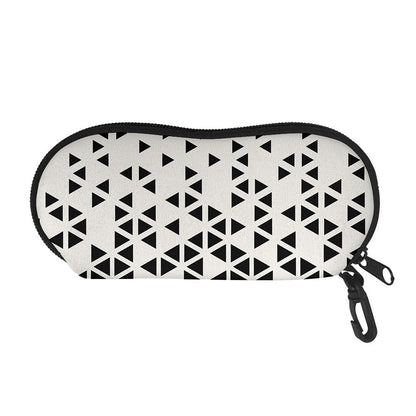 Black And White Geometric Pattern Print Glasses Case