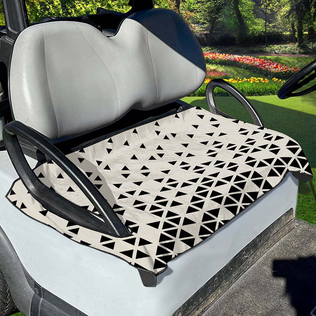 Black And White Geometric Pattern Print Golf Cart Seat Cover