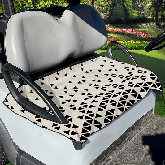 Black And White Geometric Pattern Print Golf Cart Seat Cover