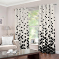 Black And White Geometric Pattern Print Grommet Curtains