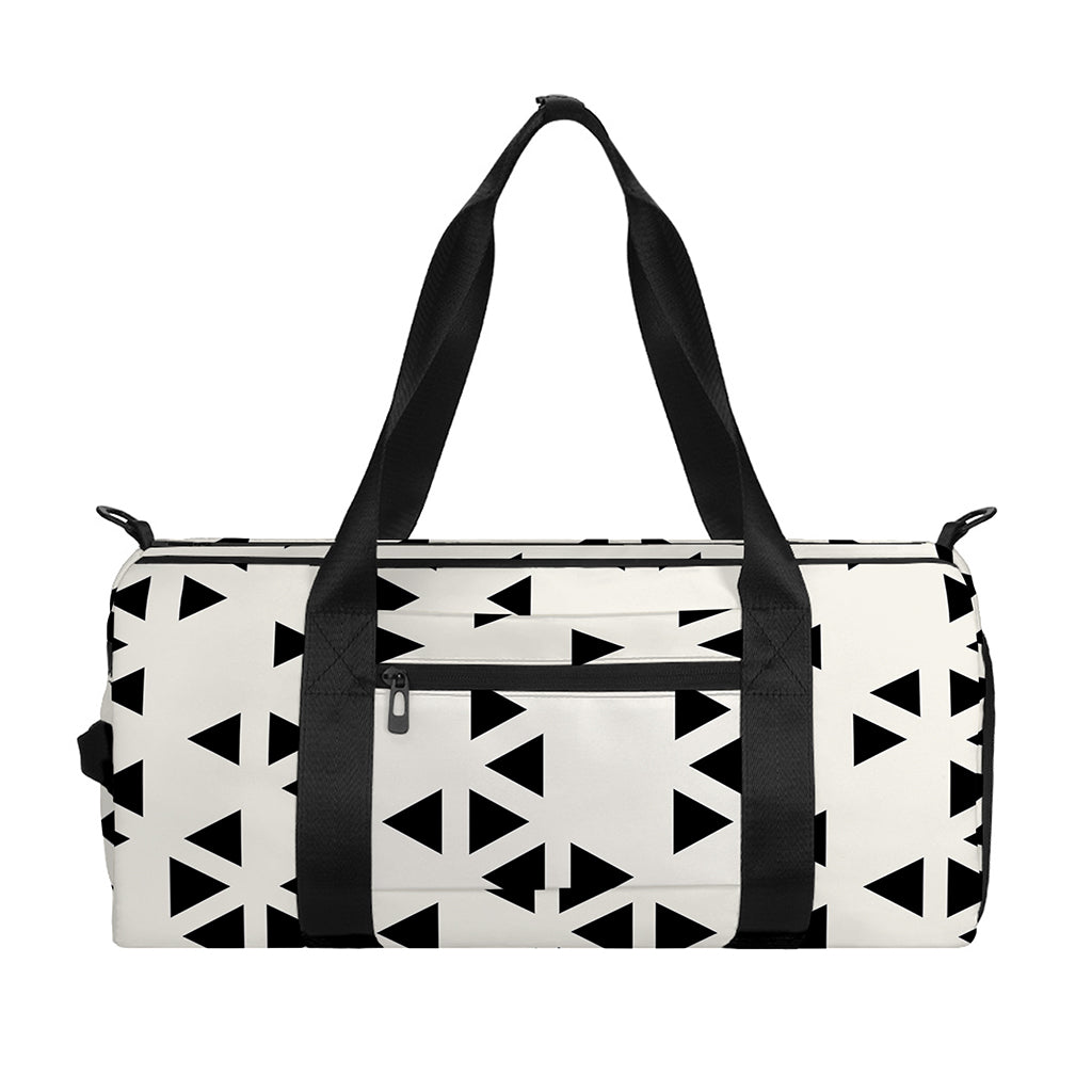 Black And White Geometric Pattern Print Gym Bag