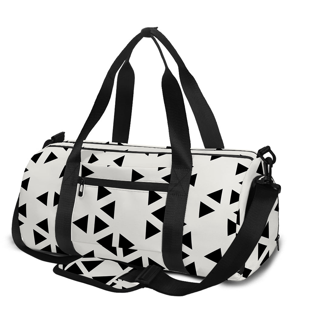 Black And White Geometric Pattern Print Gym Bag