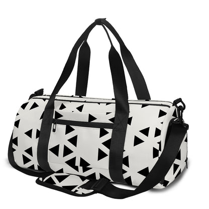 Black And White Geometric Pattern Print Gym Bag