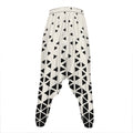 Black And White Geometric Pattern Print Hammer Pants