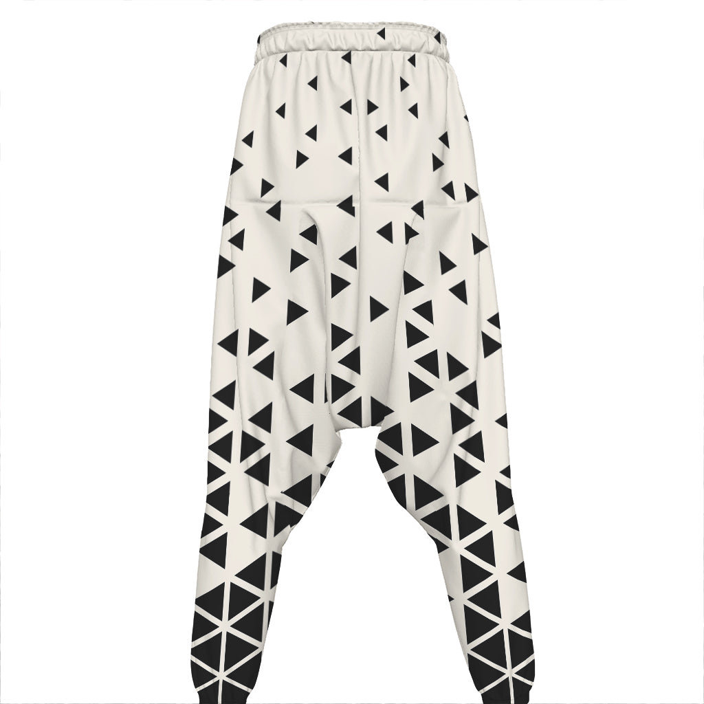 Black And White Geometric Pattern Print Hammer Pants