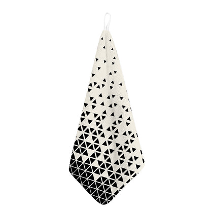 Black And White Geometric Pattern Print Hand Towel