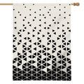 Black And White Geometric Pattern Print House Flag