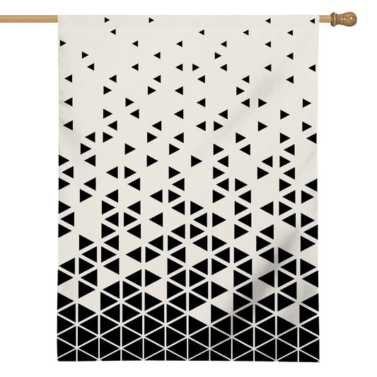 Black And White Geometric Pattern Print House Flag