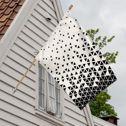 Black And White Geometric Pattern Print House Flag