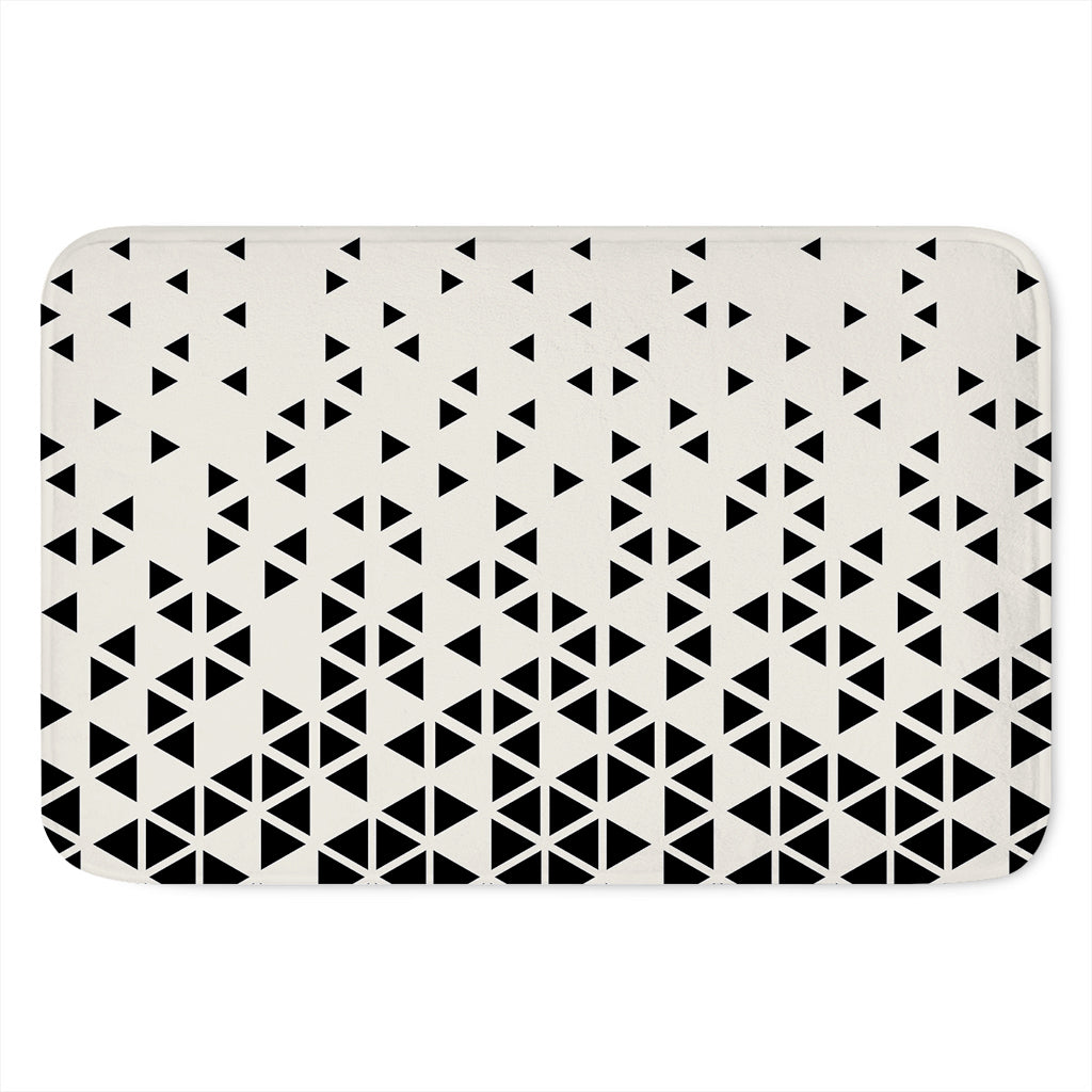 Black And White Geometric Pattern Print Indoor Door Mat