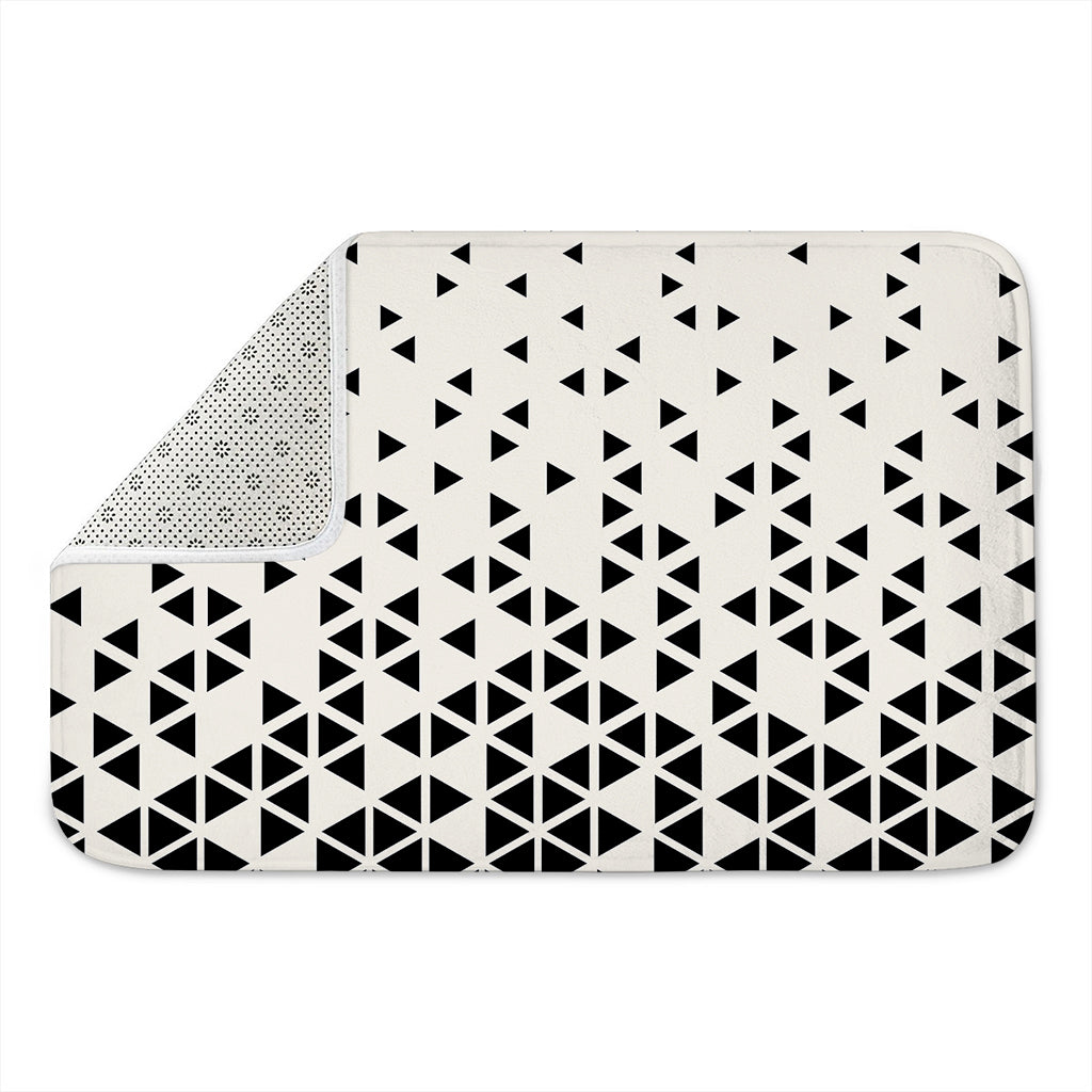 Black And White Geometric Pattern Print Indoor Door Mat
