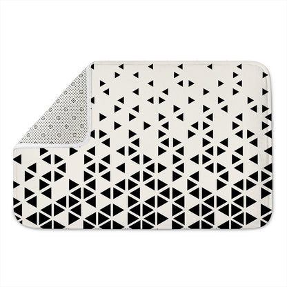 Black And White Geometric Pattern Print Indoor Door Mat