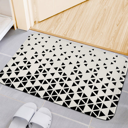 Black And White Geometric Pattern Print Indoor Door Mat