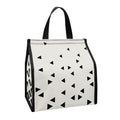 Black And White Geometric Pattern Print Insulated Lunch Tote