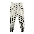 Black And White Geometric Pattern Print Jogger Pants