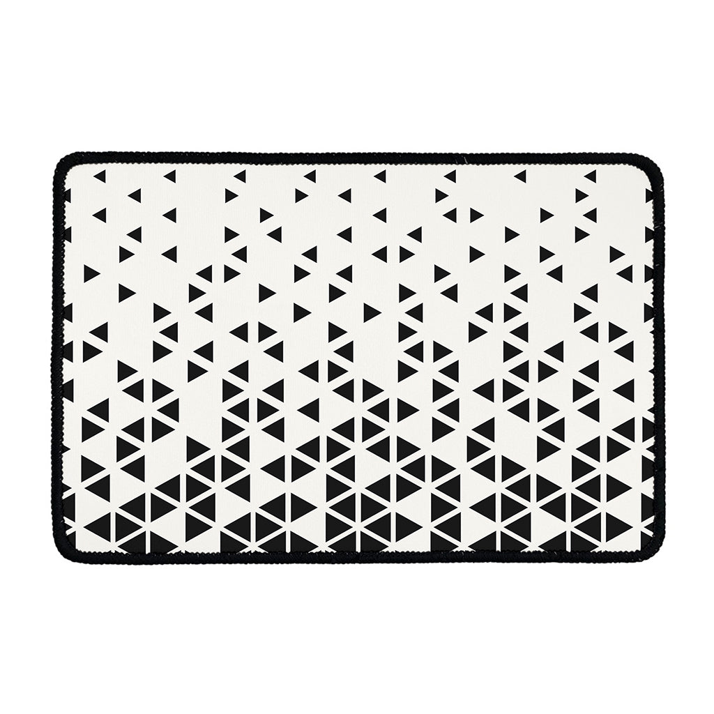 Black And White Geometric Pattern Print Kitchen Mat