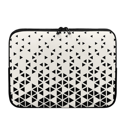 Black And White Geometric Pattern Print Laptop Sleeve