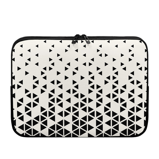 Black And White Geometric Pattern Print Laptop Sleeve