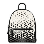 Black And White Geometric Pattern Print Leather Backpack