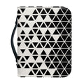 Black And White Geometric Pattern Print Leather Bible Cover