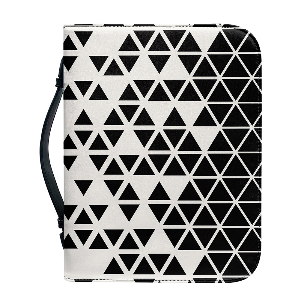 Black And White Geometric Pattern Print Leather Bible Cover