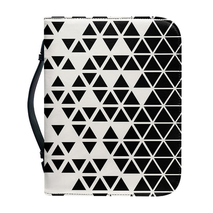 Black And White Geometric Pattern Print Leather Bible Cover