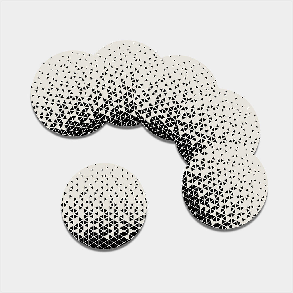 Black And White Geometric Pattern Print Leather Coaster Set